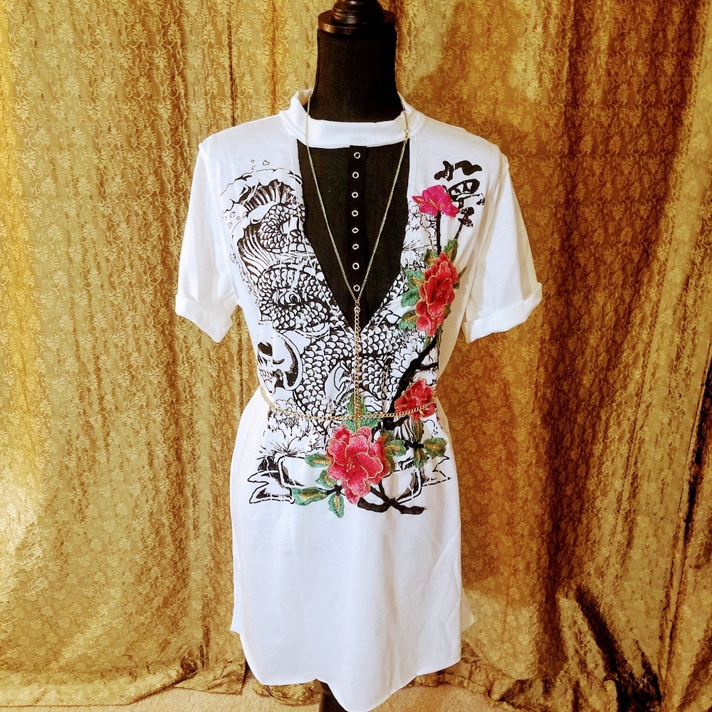 New Emory Park Tunic w/Skull and Flowers